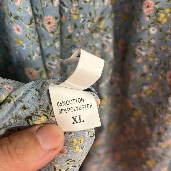 SHEIN Frenchy Women's Ditsy Floral Wrap Front Ruffle Hem Vacation Dress Size XL - Picture 8 of 8